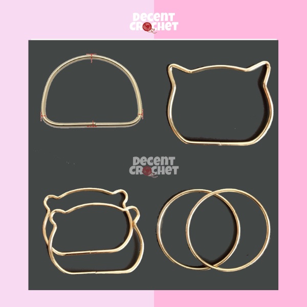 Handle Tas Emas Gagang Tas Stainless Ring D Bear Hello Kitty Ring O