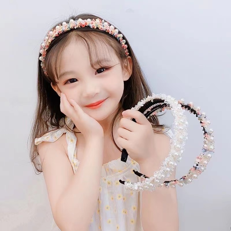 Bando Bunga Mutiara Anak Perempuan Colorful Fashion Wanita Korea