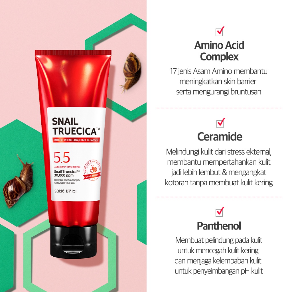 SOME BY MI Snail Truecica Miracle Repair Low pH Gel Cleanser