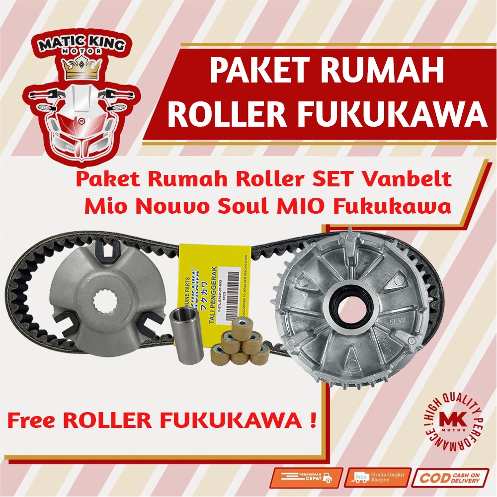 Paket Kirian Rumah Roller Vanbelt Yamaha Mio Sporty Smile Soul Fino Nouvo Karbu 110 Fukukawa