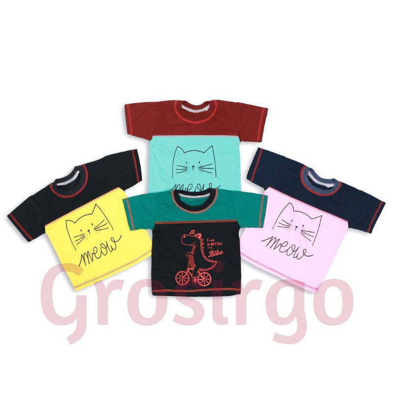 Kaos Anak Kartun Combinasi Kaos Distro Anak Baju Anak Atasan Kaos Anak Cotton Umur 1-12 Tahun