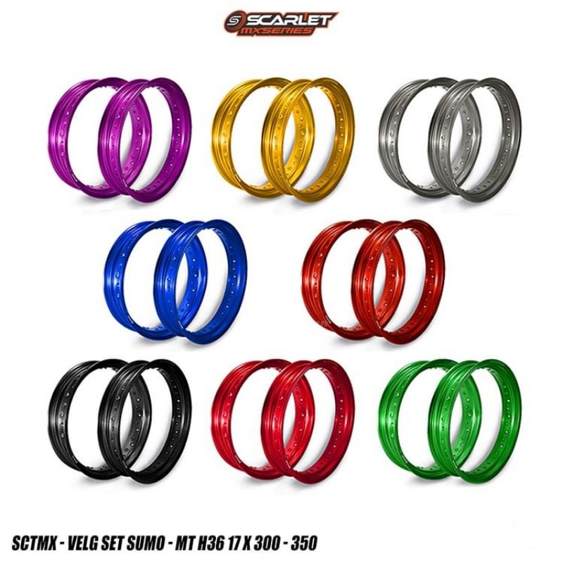 VELG SCARLET MX SERIES ALMU MT SUPERMOTO 17 X 300 X 350 LEBAR 300 350 RING 17 KLX 150 CRF 150 WR 155
