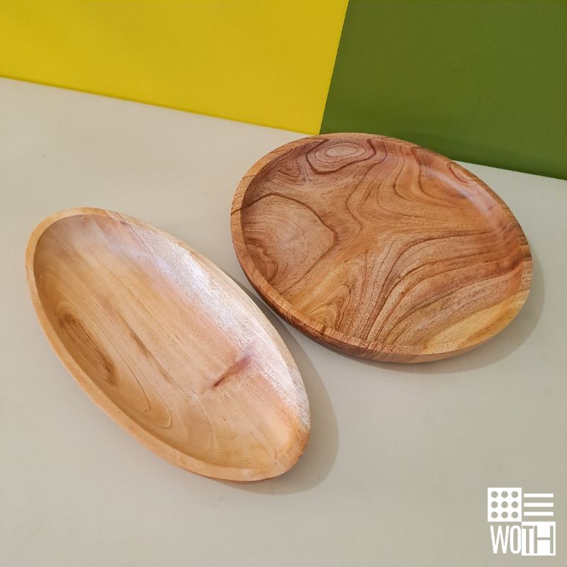 Piring Saji Besar Kayu Mahoni