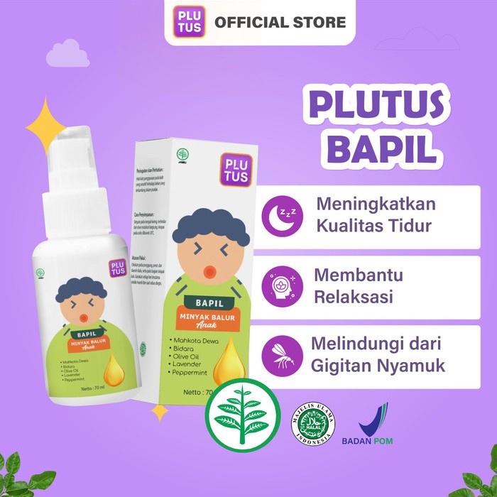 Plutus Minyak Balur Anak Bapil Batuk Pilek dan Lelap Untuk Susah Tidur