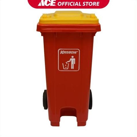 Ace - Krisbow 120 Ltr Tempat Sampah Plastik Outdoor - Merah