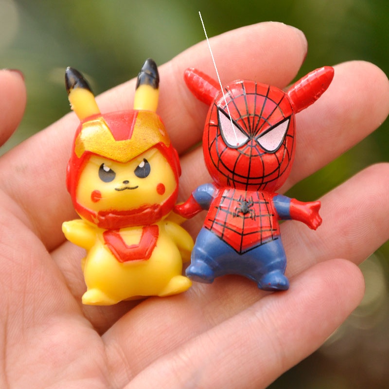 6pcs / Set Mainan Boneka Anime Pokemon TAKARA TOMY Pikachu Mini Untuk Hadiah Ulang Tahun Anak