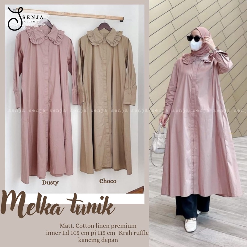 Atasan Wanita Remaja Melka Tunik Ld 105 Cotton Linen [ READY COD ]