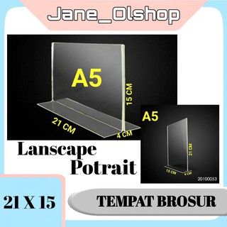 AKRILIK TEMPAT BROSUR / TENT HOLDER / TENT CARD AKRILIK DISPLAY UKURAN A4-A5-A6