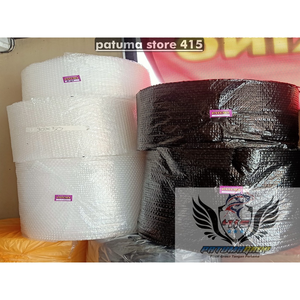 

Plastik Bubble Wrap Eceran Panjang 10 Meter Tebal Hitam Putih