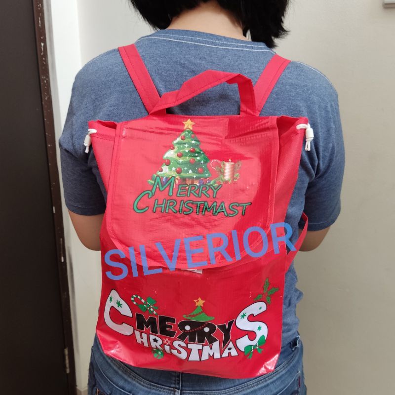 

Tas gendong kantong hadiah kado bingkisan natal Christmas goodie bag