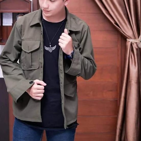 Kemeja Parka Pria Army