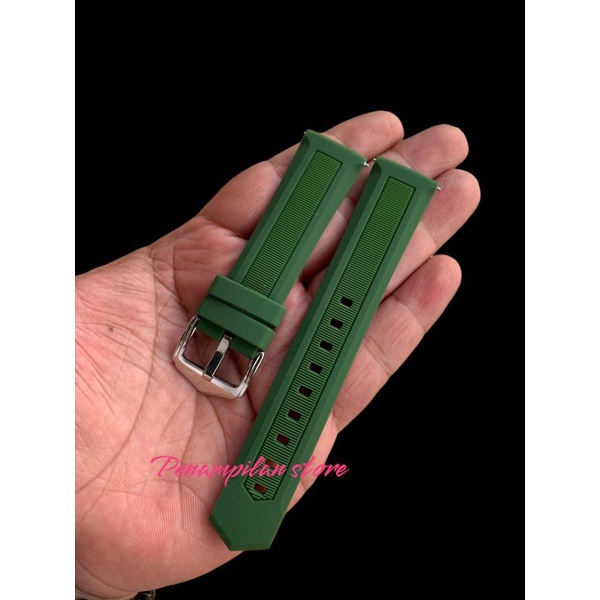 Strap Tali Jam Tangan Silicon hijau size 20mm limited