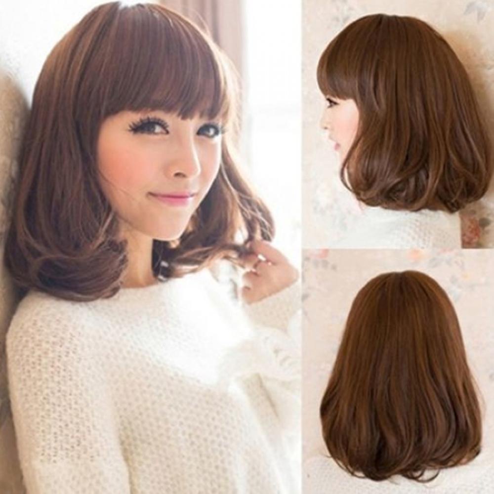 Wig Rambut Wanita Pendek Bahan Sintetis / WIG Bob / Wig Poni Pendek / Rambut Palsu Bob Murah / Wig Bob Curly Model Poni C4