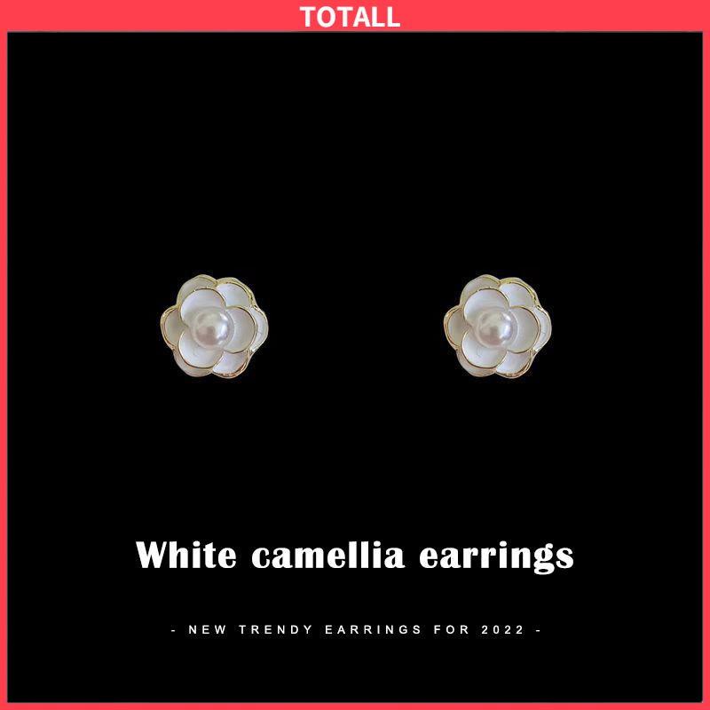 COD Anting Camellia Mutiara Korea Fashion Sederhana Gaya Aksesori Wanita-Totall