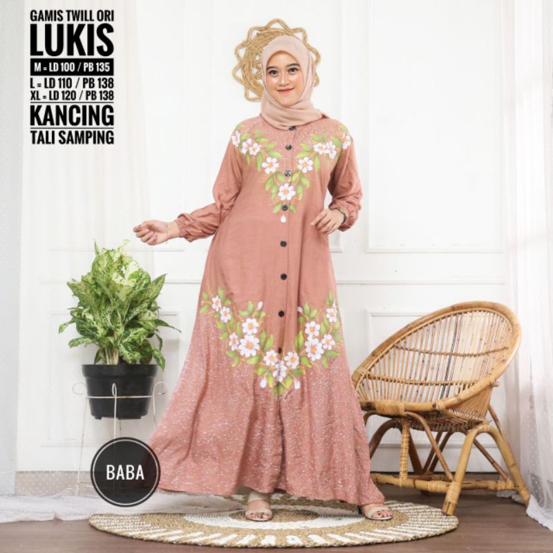 Gamis batik lukis ori pekalongan