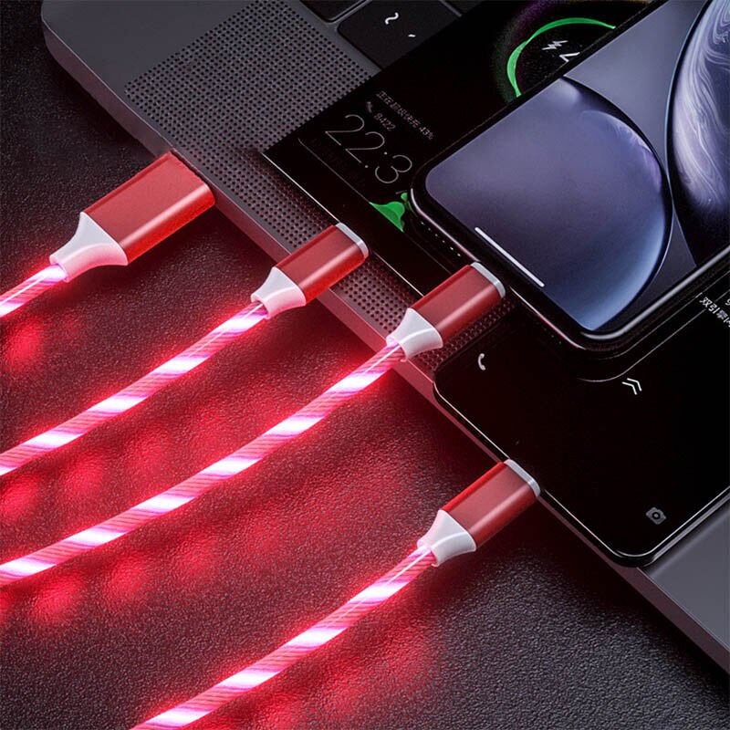 Kabel Data / Charger 3 IN 1 Micro USB / Type C / 8Pin Panjang 1.2M Untuk IPhone / Android