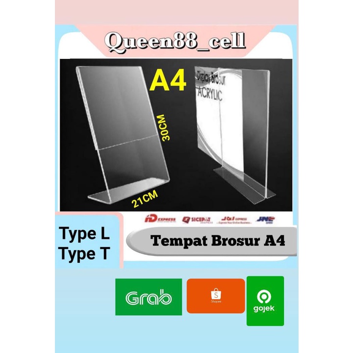 TEMPAT BROSUR / TENT HOLDER / TENT CARD AKRILIK DISPLAY UKURAN A4-A5-A6