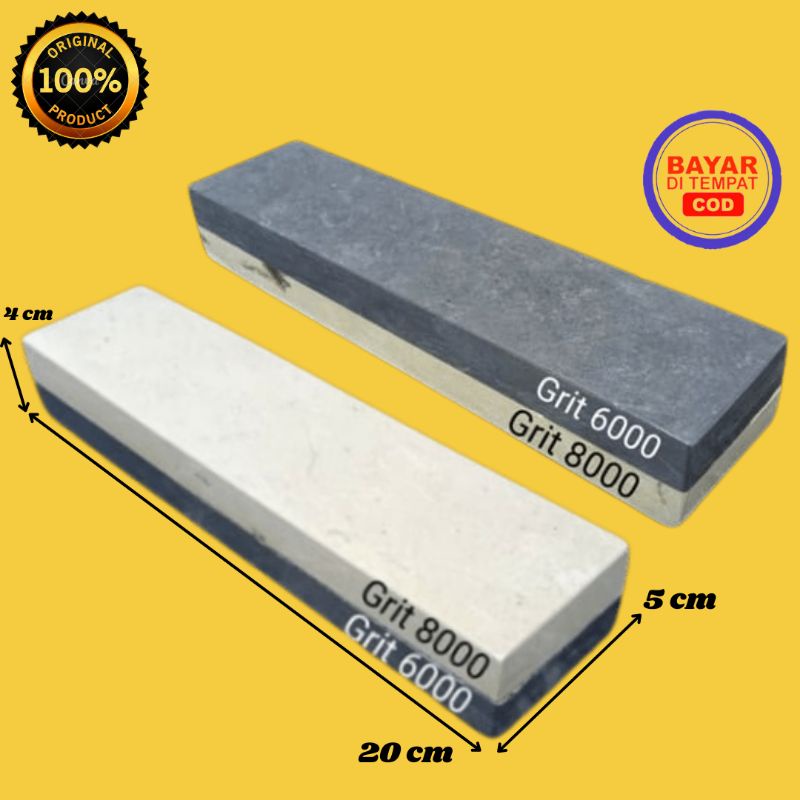 Batu Asah Asahan Alat Pengasah Pisau Golok Dua Sisi