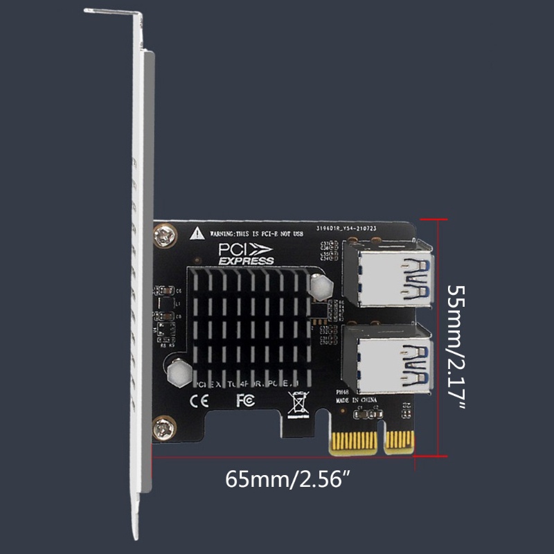 Btsg PCI-Express 1X 1sampai4 Kartu Naik Tambang PCI-E X1 4xport PCI-E+Setengah/Full Baffle