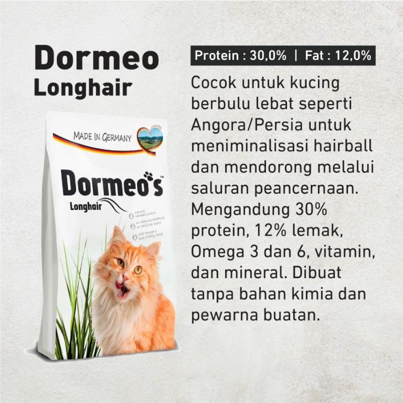 Makanan Kucing Import Premium Dryfood Dormeos Longhair 800Gram