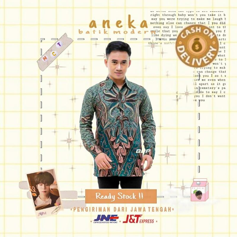 ATASAN KEMEJA HEM BATIK PRIA LENGAN PANJANG M LXL XXL KONDANGAN KERJA KANTOR NIKAHAN TUNANGAN MOTIF 