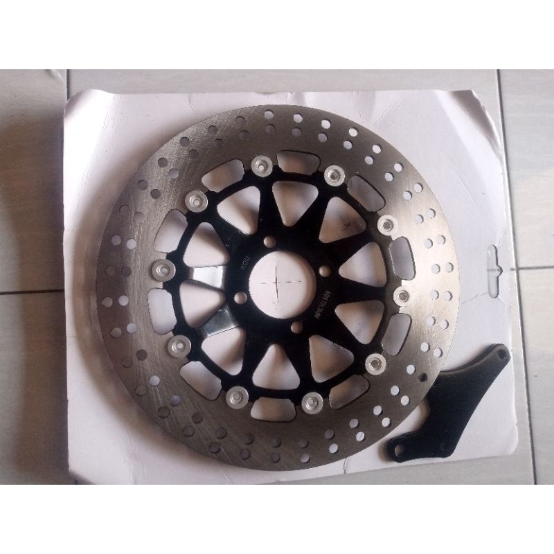 piringan cakram kharisma Supra x 125 300mm model psm bulat warna hitam