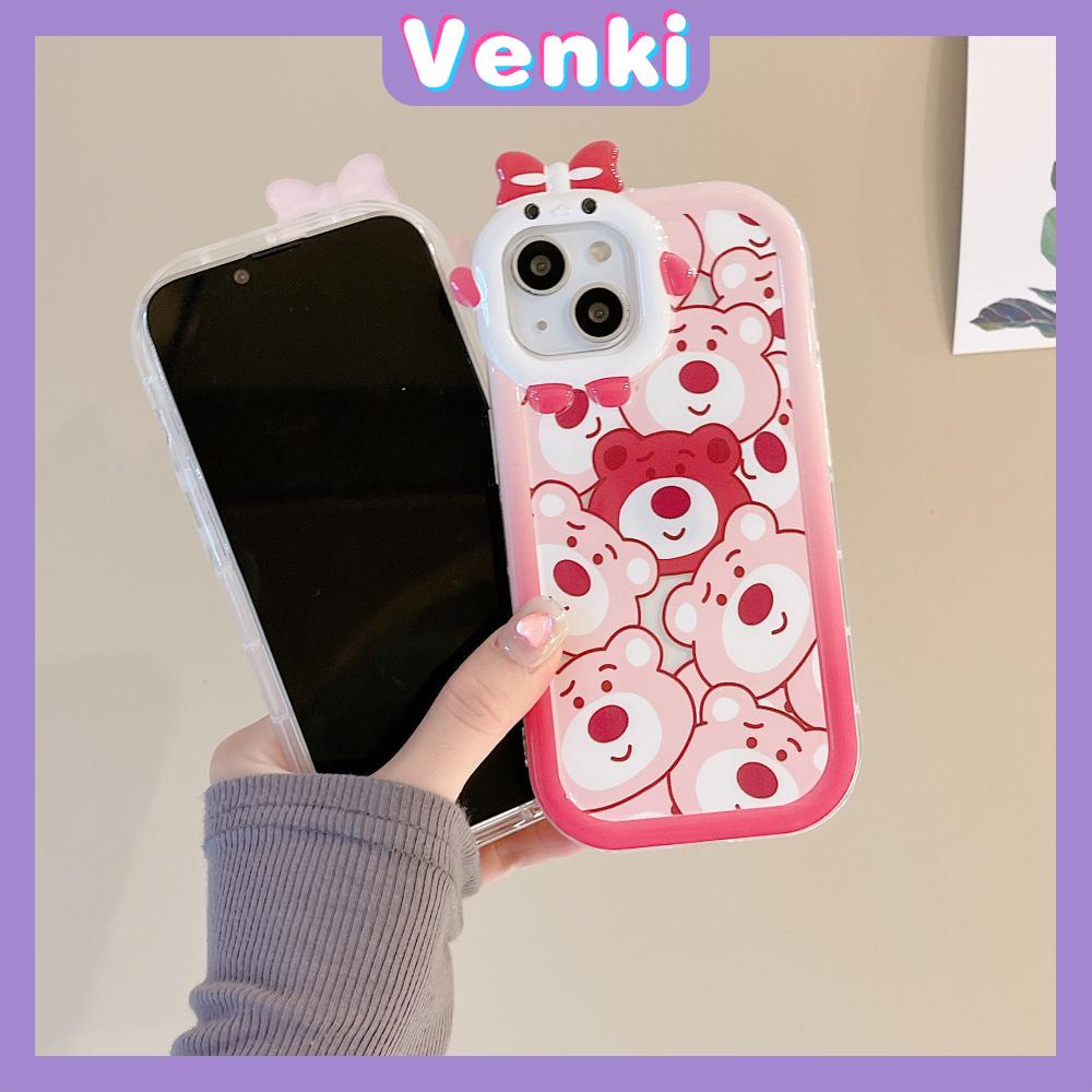 iPhone Case Silicone Soft Little Monster Case Glossy Cute Pink Bear Airbag Shockproof Protection Camera Compatible For iPhone 14 Pro Max 13 12 11 Pro 7 8 Plus XR