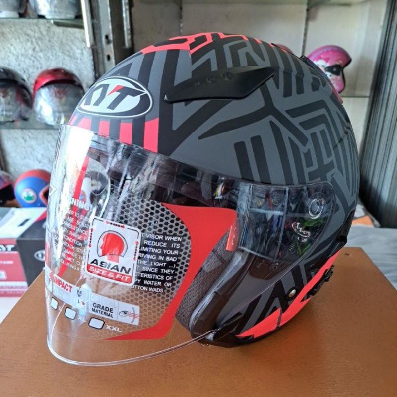 HELM KYT GALAXY FLAT R MOTIF NEON GREY DOFF FUXIA FLUO