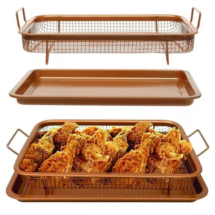 BAKINDO Cooper Crisper Tray Fika Oven Tray Peniris Minyak Cooling Rack Baking Tray Multifungsi Peman