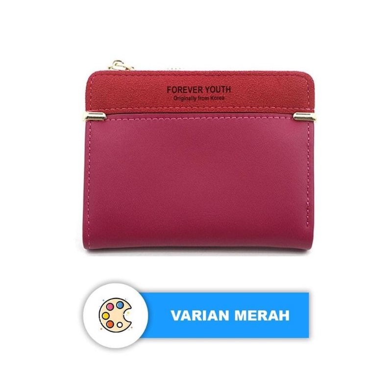 Medan Termurah KD55 Dompet lipat zipper wanita Dompet cantik import Zipper