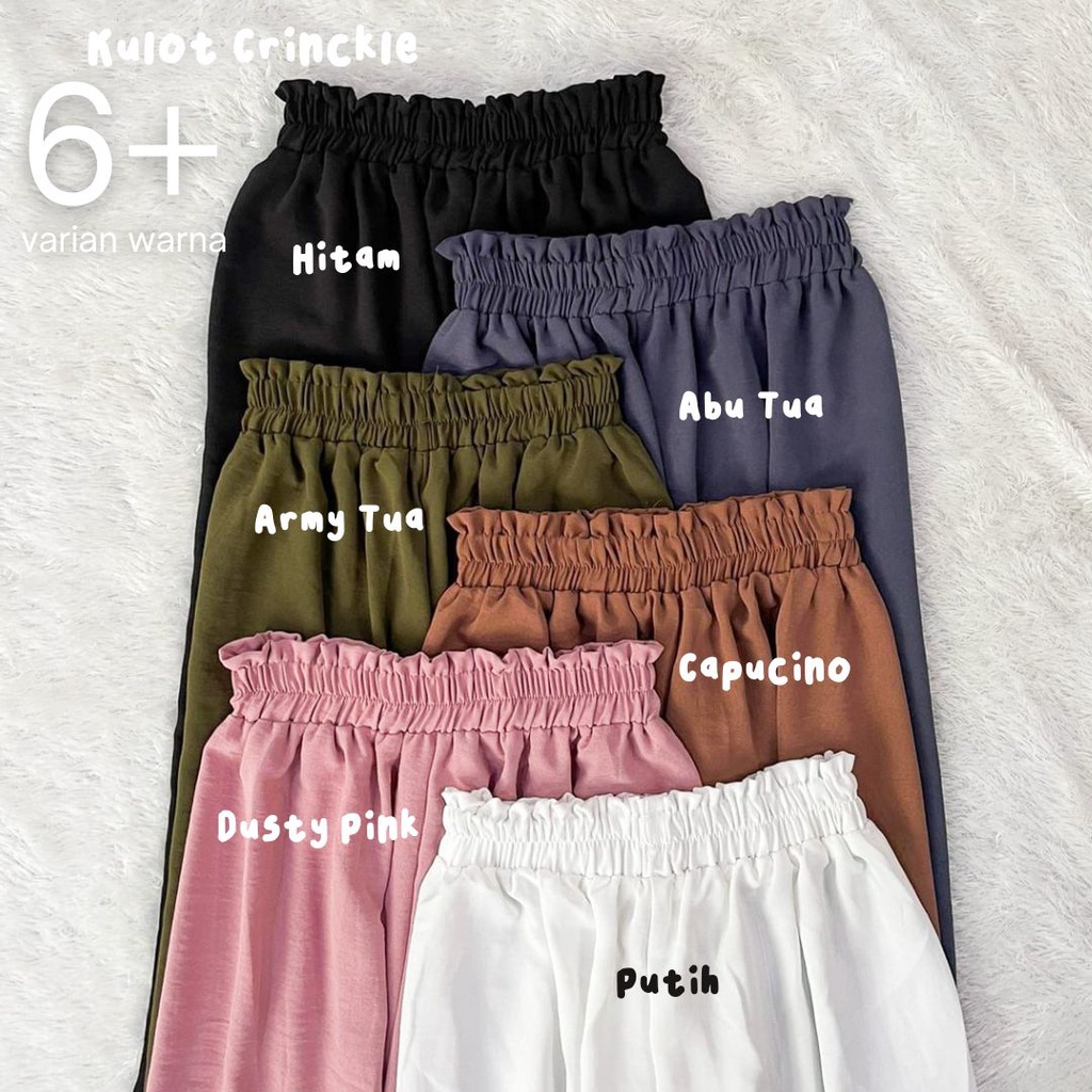 HIGHWAIST LOOSE PANTS KULOT CRINCLE AIRFLOW