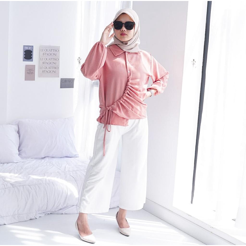 BEFAST - ZFS OOTD Blouse FELICIA / NAMIA CRINCLE BLOUSE KERUT / Blouse Wanita Model Terbaru / Pakaian Casual Remaja Wanita / Blouse Lengan Panjang Polos / Fashion Kekinian Remaja ABG / Outfit Wanita Trendy / Blouse Kerja Wanita / Terlaris