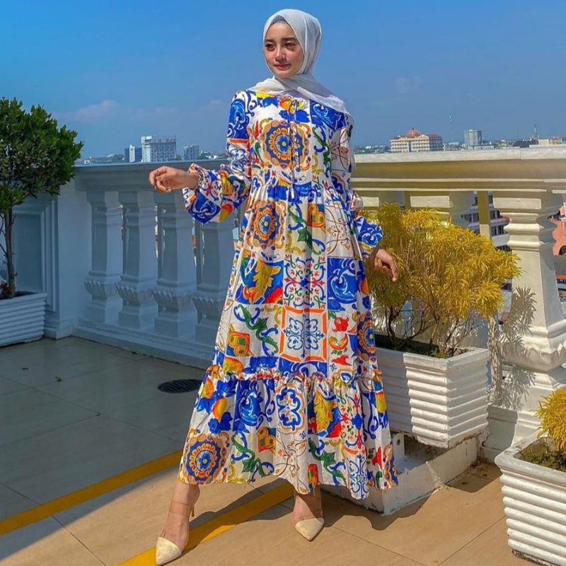 AMIRA DRESS IMPORT BLUE