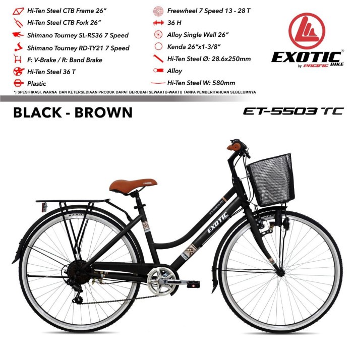Frame Sepeda Mini Keranjang Dewasa 26 Inch Exotic 5503 City Bike