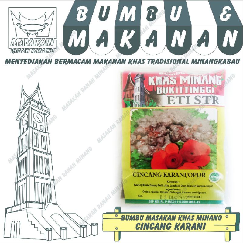 

bumbu masakan Minang Eti STR bumbu cincang karani khas rumah makan Padang bukittinggi Sumatra barat