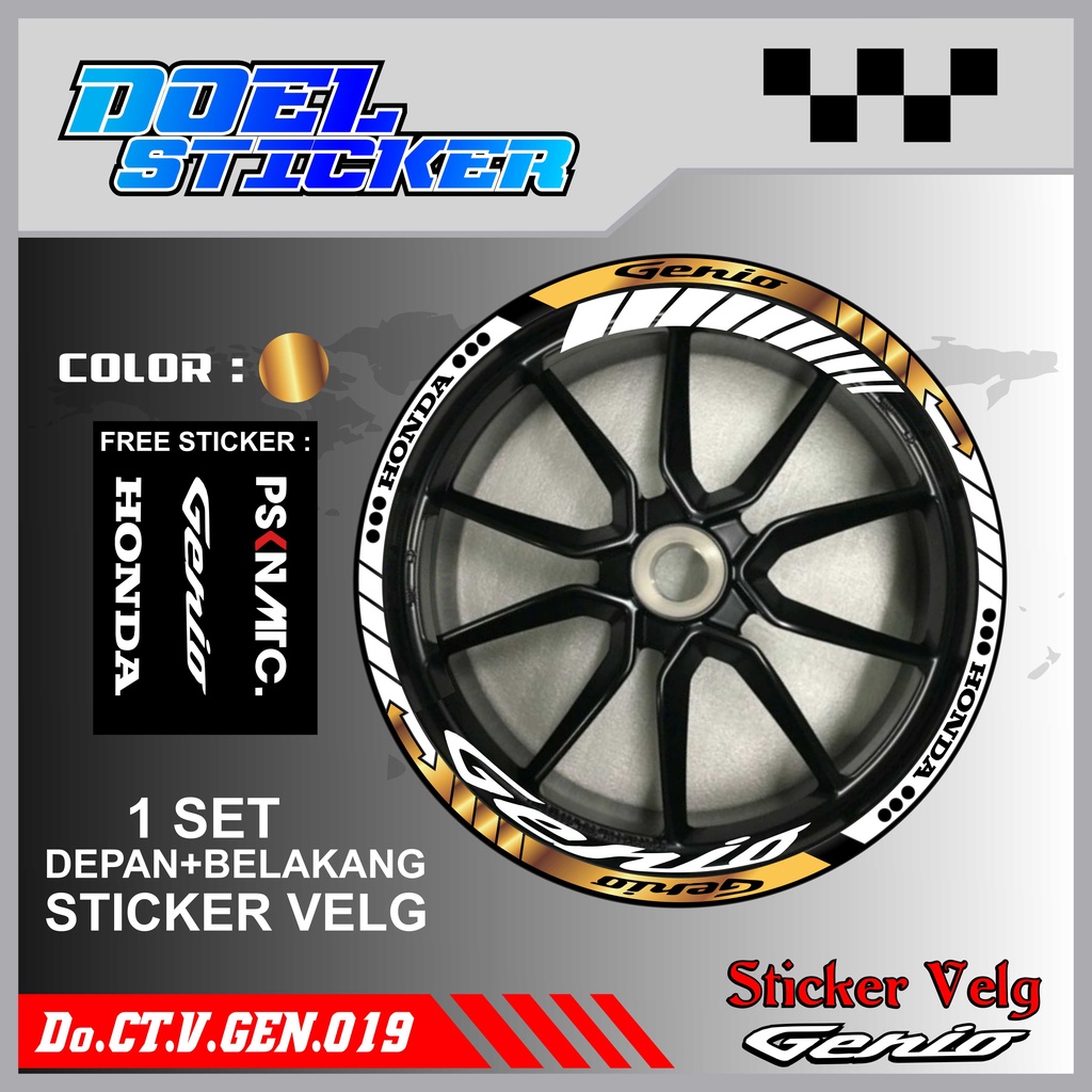 Stiker Cutting Velg Genio Racing Lis List Variasi Custom Set Depan Belakang Doel 019
