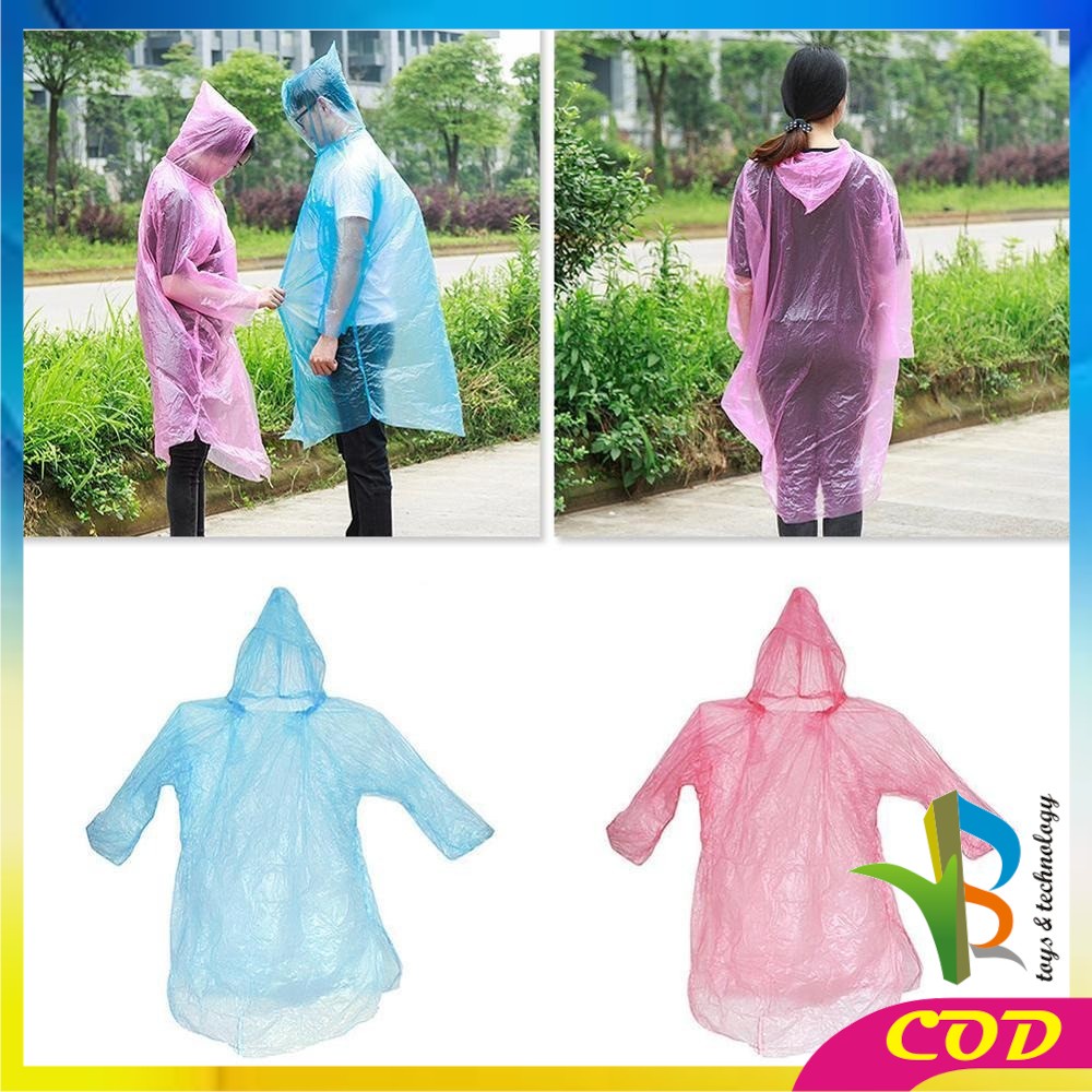 RB-C174 Jas Hujan Plastik Murah Sekali Pakai Disposable Raincoat Mantel Hujan Kantong Kresek