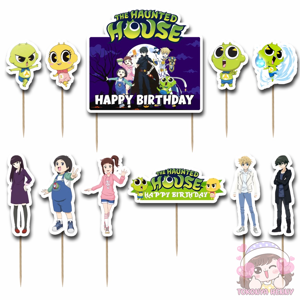 Topper Cake Hiasan Kue Ulang Tahun Anak motif SHINBI THE HAUNTED HOUSE