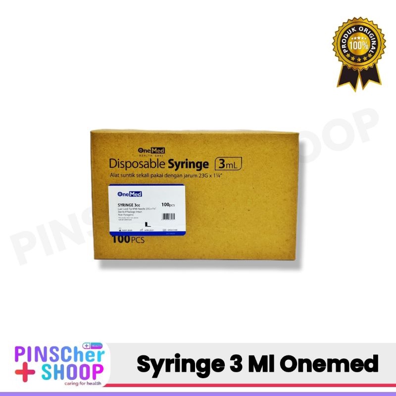 Syringe 3 Ml Spuit Disposable Isi 100 Pcs / Box