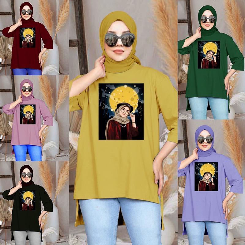 Tq88indonesia Fashion Baju Tunic Wanita Terbaru / TUNIK BASIC OVERSIZE WANITA HIJAB'S VARIASI 030 DTF / Pakaian Muslimah Kekinian