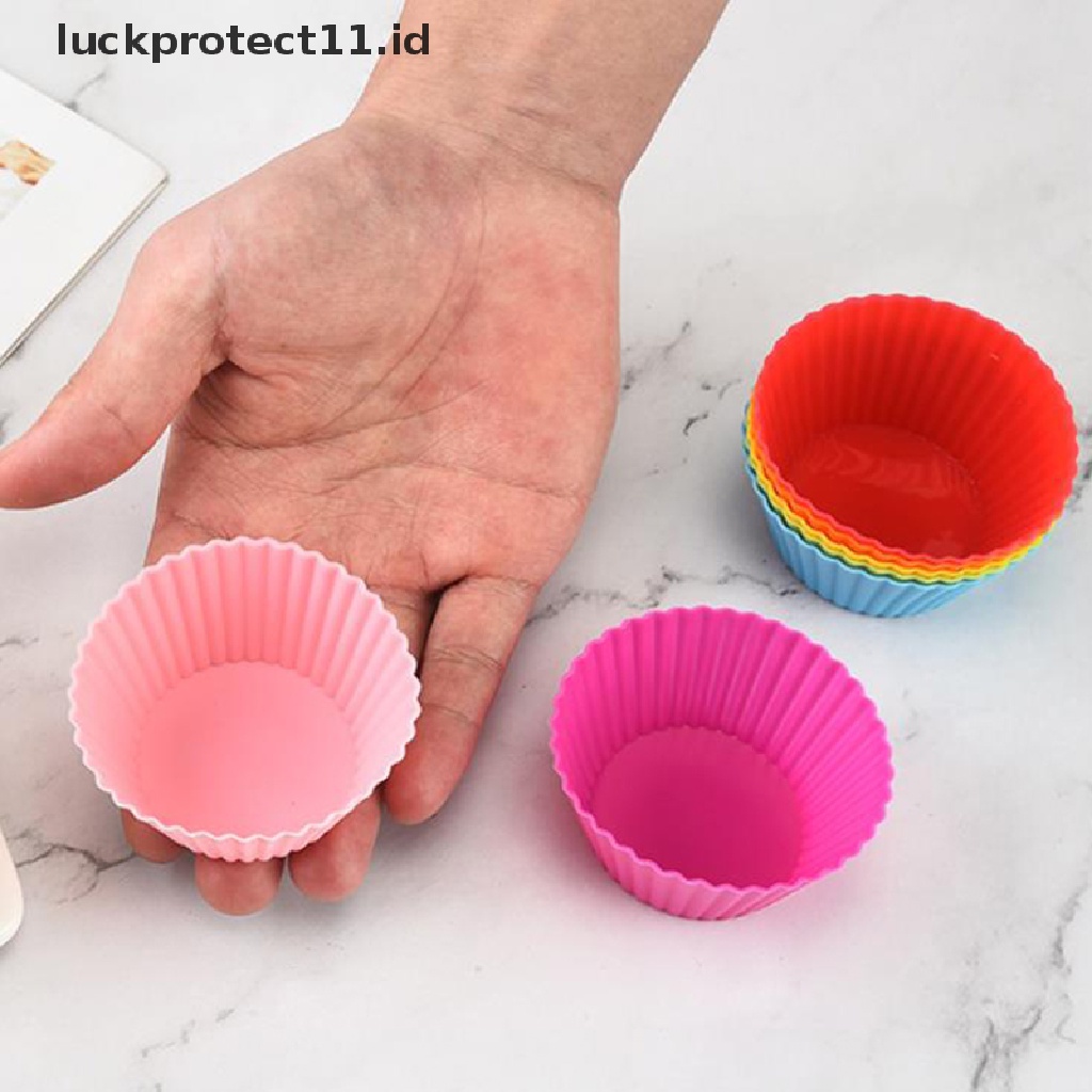 7pcs / Set Cetakan Kue Muffin / Cupcake DIY Bahan Silikon