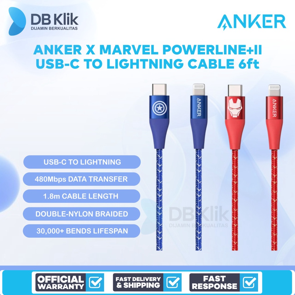 Kabel Anker x Marvel PowerLine+ II USB-C with Lightning Connector 6ft