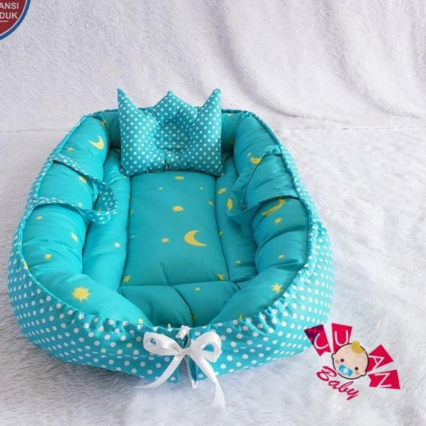 KASUR BAYI KELAMBU MODEL PERAHU MOTIF MIX STARRYNITE TOSCA POLKA TOSCA