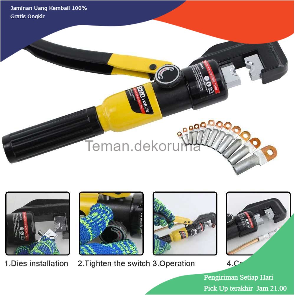 TD - PR2 IBOSAD Tang Crimper Hydraulic Cable Plier Compression Tool - YQK-70