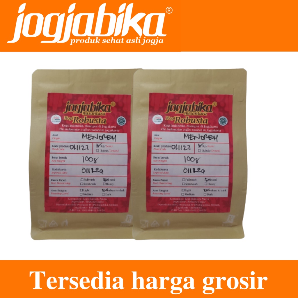 

Kopi Robusta Jawa Menoreh Biji Sangrai Roasted Bean Asli Jogja 100 g