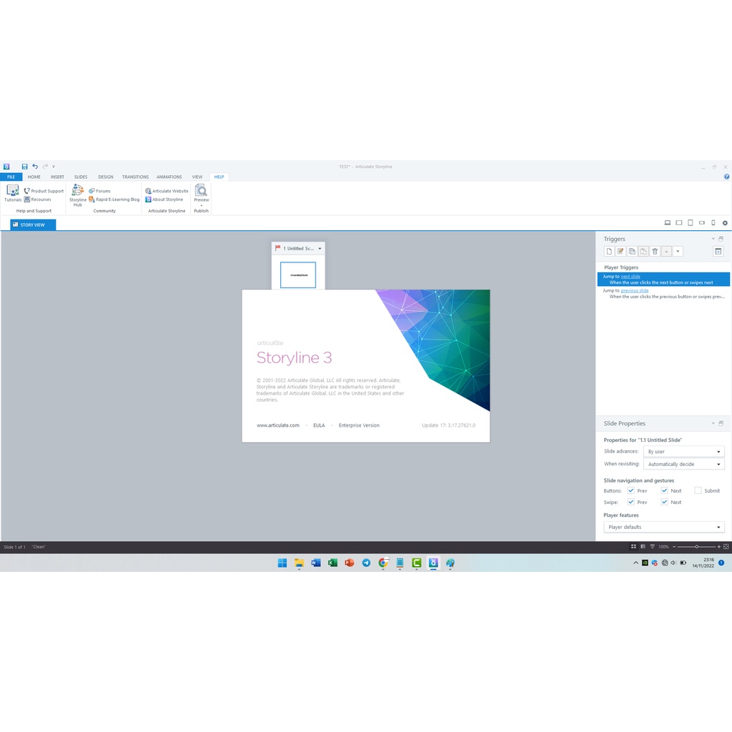 Articulate Storyline 3.20 Profesional (2023) Full version lifetime Software untuk membuat sebuah Presentasi lebih menarik