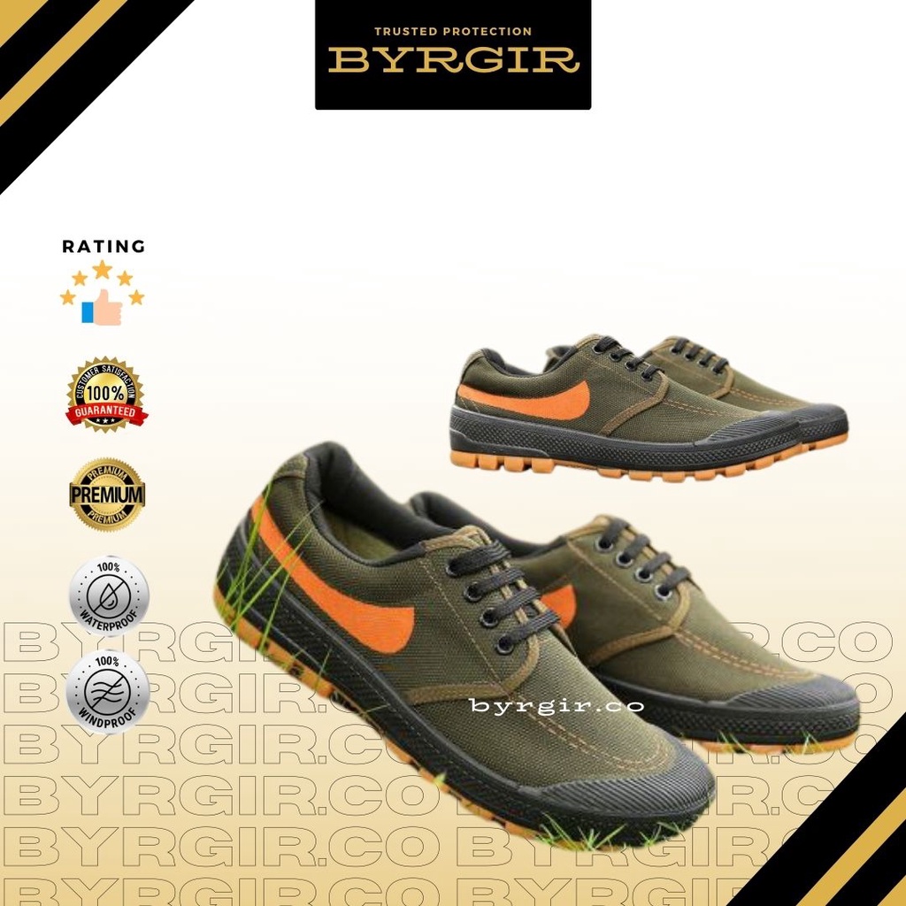 BYRGIR Sepatu Kanvas Safety Pria Sneaker Gunung Hiking Trekking Quick Dry Outdoor Import Sporturedo Stonger Terbaru Shoe Olahraga Laki Laki Original Korean