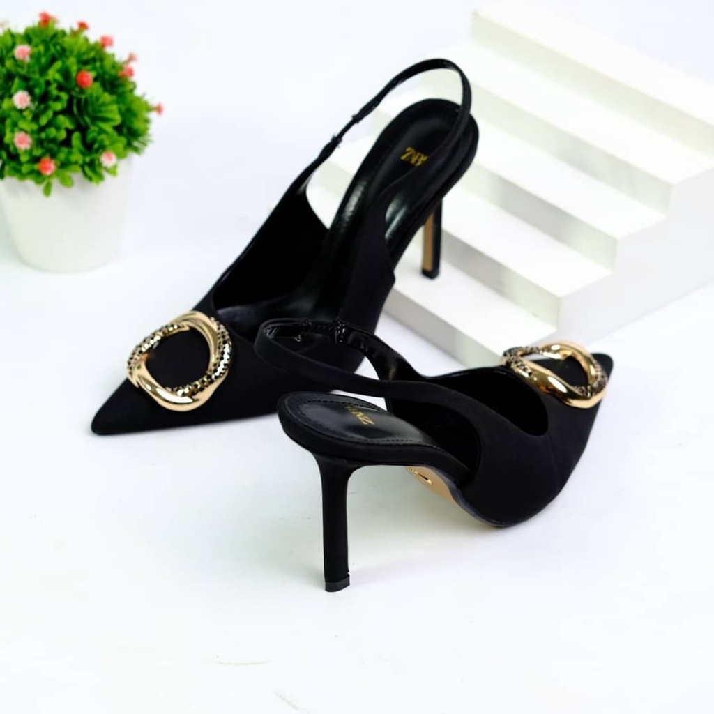 SEPATU HEELS WANITA IMPORT BRANDED STILLETO ZS490 PREMIUM
