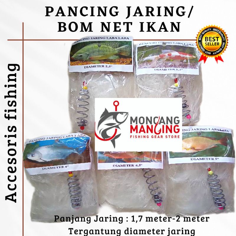 PANCING JARING IKAN/BOM NET/BOMB NET/HORDENG PANJANG 1,7 METER TERLARIS KUAT AWET