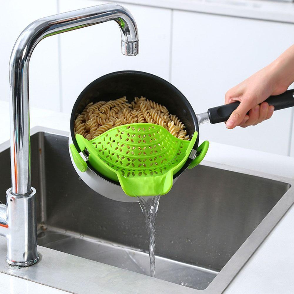 Preva Saringan Dapur Silikon Filter Air Colander Drainer Draining Cairan Kelebihan